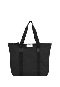 Svart tote-väska i hållbar nylon, med dubbla handtag upptill, dragkedjestängning och en etikett med "DAY ET"-logotyp.