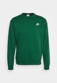 Gröna sweatshirts i bomullsblandning, med rundhals, långa ärmar, ribbade muddar och en vit Nike-logotyp på bröstet.
