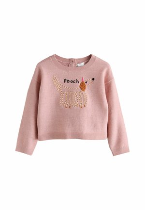 Next, REGULAR FIT - BOXY JUMPER - Strickpullover - pink pooch embroidered