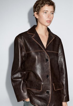 Lederjacke - dark brown