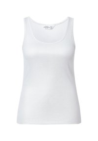 Witte tanktop met een ronde hals, gemaakt van glad stof, met een aansluitend ontwerp en zonder zichtbare patronen of accenten.