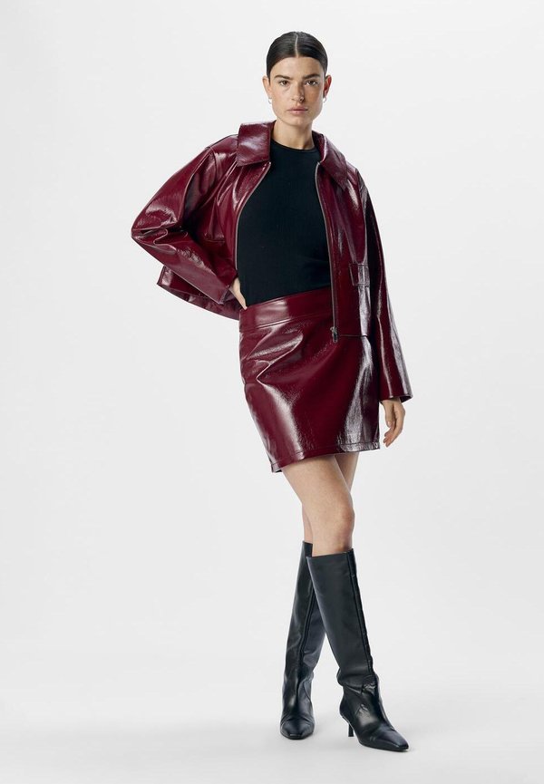 OBJTEXAS LISA SKIRT  - Mini skirt - cabernet4