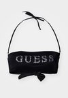 LOGO RHINESTONE BANDEAU - Bikini pezzo sopra - jet black