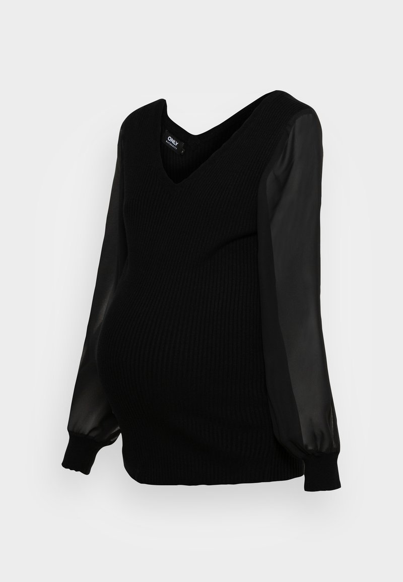 ONLY MATERNITY OLMJENNY MIX V NECK PULL - Πουλόβερ - black