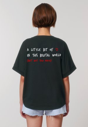 BRUTAL BACK PRINT ROLLUP TEE OVERSIZED - T-shirt imprimé - black