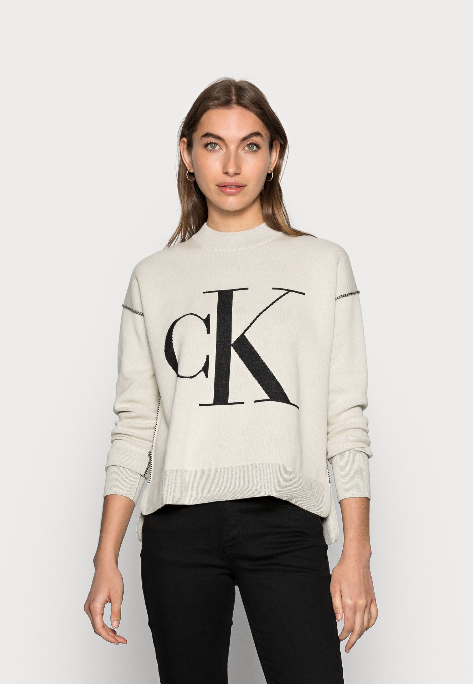 Beige Zalando Pullover Damen Calvin Klein Jeans LOOSE SWEATER