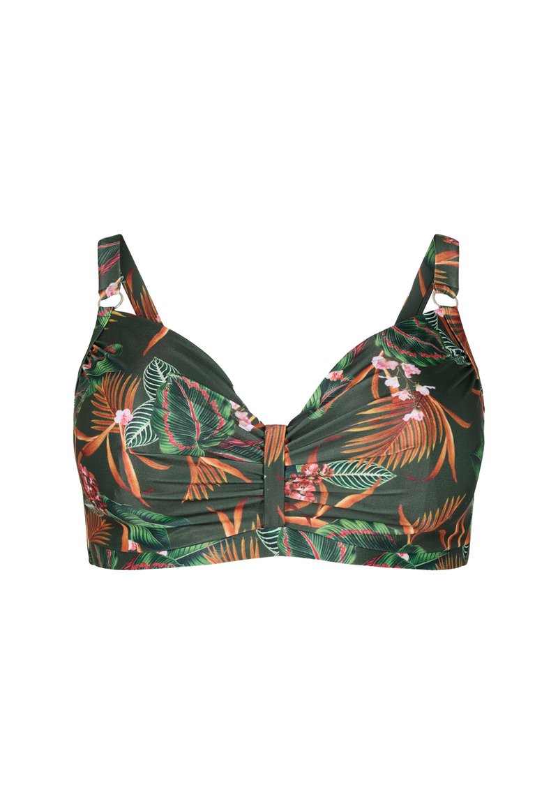Zizzi UNDERWIRED BIKINI BRA WITH PRINT - Bikiinide ülaosa - boheme palm aop