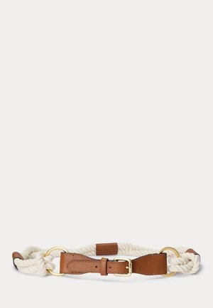 Lauren Ralph Lauren, LEATHER-TRIM ROPE SKINNY BELT - Vöö - natural/tan