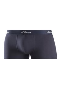 Tamno plave bokserice od glatkoga materijala, sa elastičnom pojasom s brendom i natpisom "s.Oliver." Dizajnirane za udobnost i dobru prilagodbu.