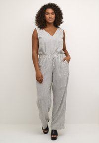 Kaffe Curve KCMILLE - Kalhoty - chalk black stripe