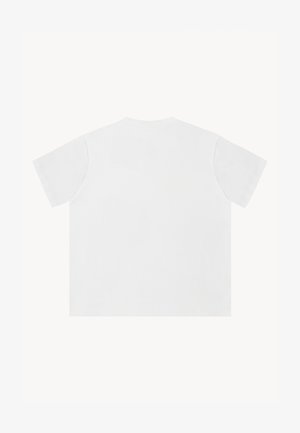 Witte t-shirt met korte mouwen en een losse pasvorm. Gemaakt van zacht katoen, met een ronde hals en schone naden, zonder zichtbare logo's of patronen.