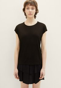 TOM TAILOR DENIM FLUENT TEE - T-shirt basic - deep black