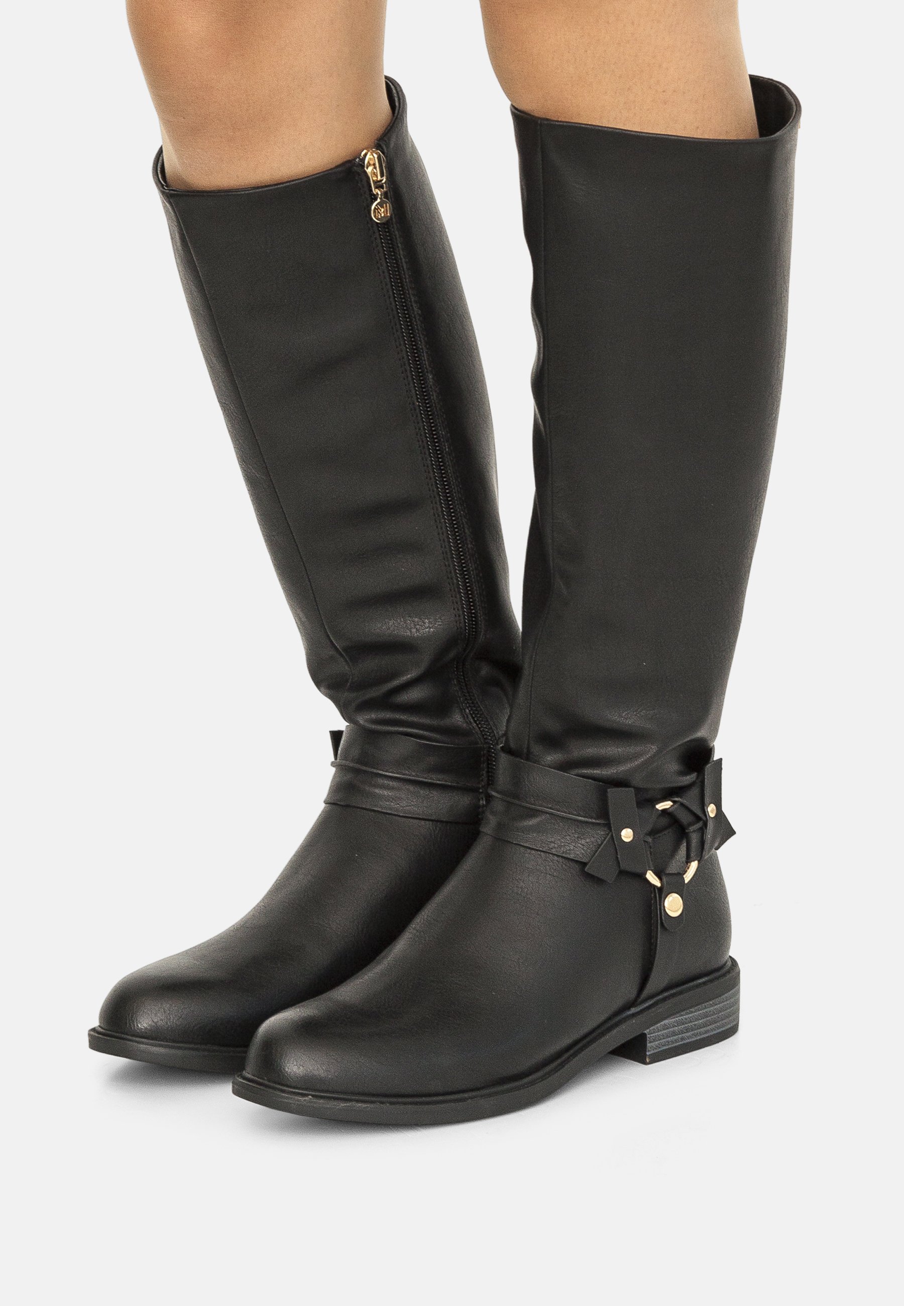 Botas Laura Biagiotti de Tejido sintético de color Negro Mujer Zapatos de Botas de Botas mosqueteras