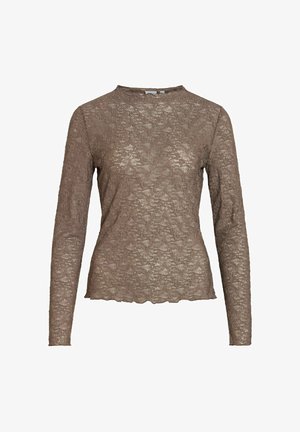 VILA, LONG SLEEVED TOP VIFAY HIGH NECK - Blouse - brown