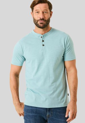 TALL FIT - SLUB HENLEY - T-Shirt basic - light blue