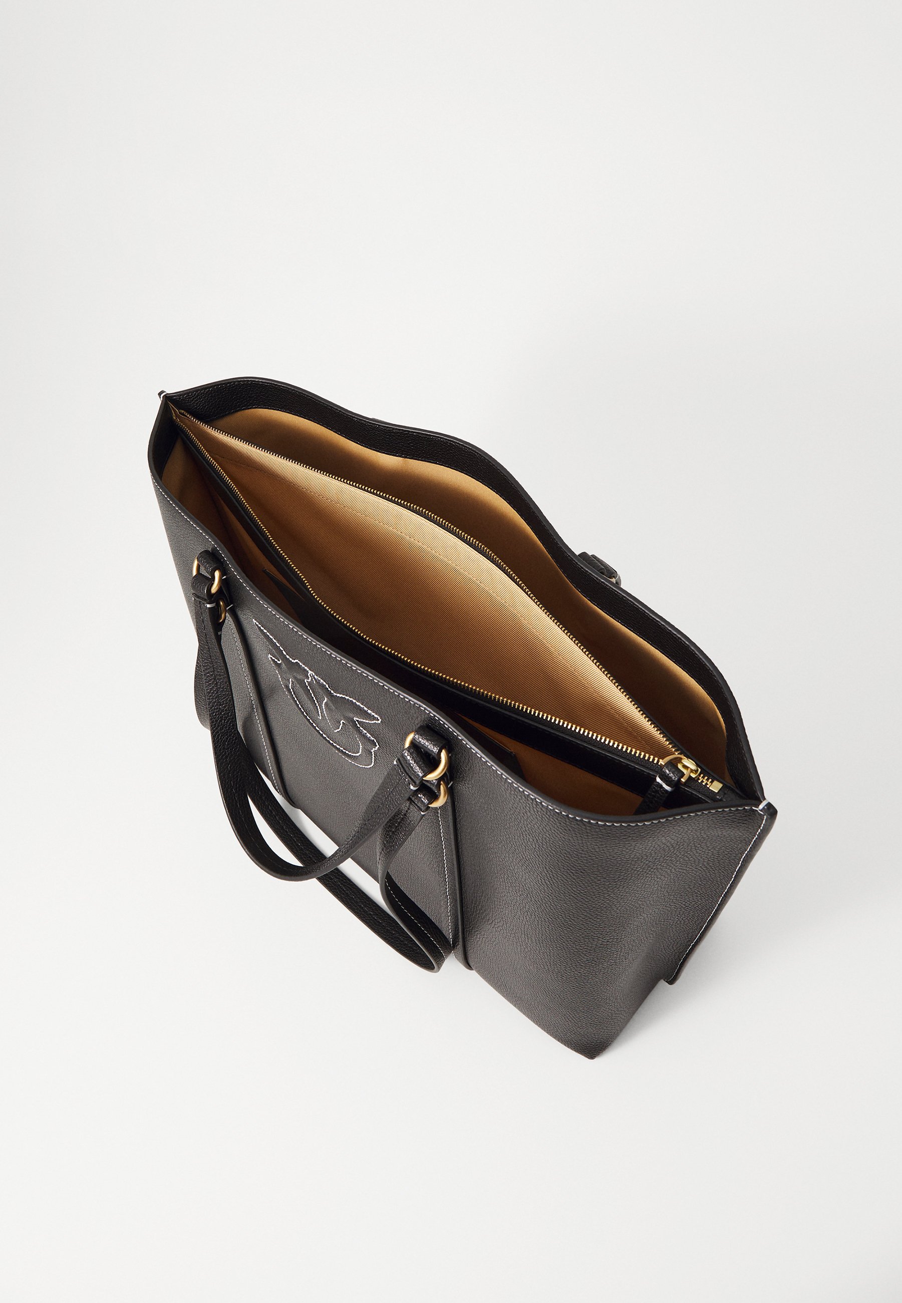 Pinko MIRANDA SHOPPER - Shopping bag - nero/antique gold