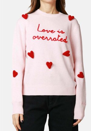 LOVE OVERRATED PATCH - Maglione - rosa