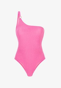 Wybrany, różowy strój na jedno ramię struktura gofra