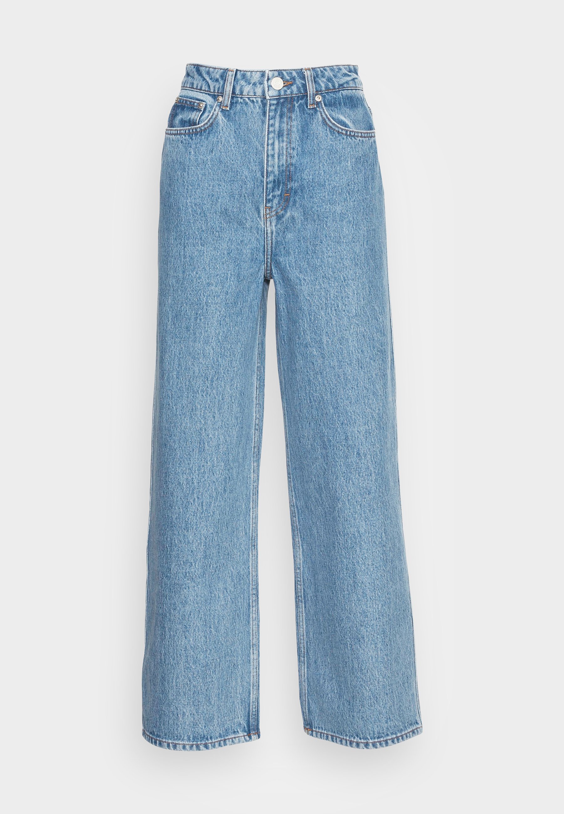 Gestuz AMBER CULOTTE - Straight leg jeans - mid blue/stone blue denim -  Zalando.ie