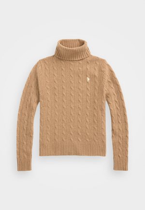 Polo Ralph Lauren WOOL CASHMERE CABLE ROLL NECK JUMPER - Jersey de punto - collection camel