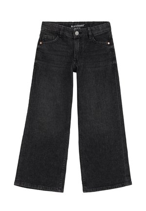 Jeans noirs à jambes larges avec fermeture bouton et zip, passants de ceinture et poches avant, étiquette Blue Ridge taille 12/32.