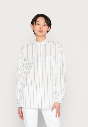 BLOUSE LONG SLEEVE OPEN KENT COLLAR LONG SHAPE BUTTON PLACKE - Button-down blouse - multi