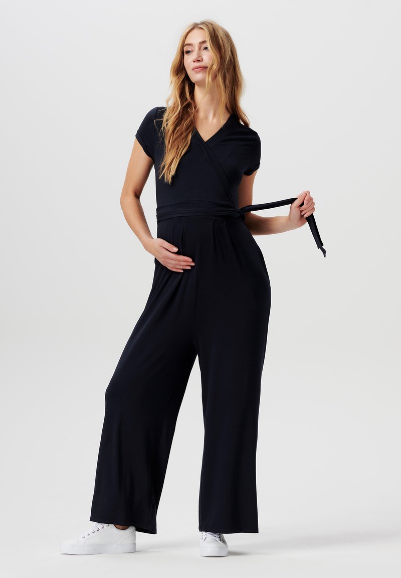Esprit Maternity NURSING SHORT SLEEVE OVER THE BELLY Jumpsuit night sky blue/dark blue