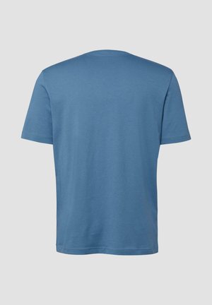 Korte mouwen T-shirt van effen blauwe katoen. Heeft een ronde hals en een ontspannen pasvorm, met een gladde textuur en zonder zichtbare logo's.