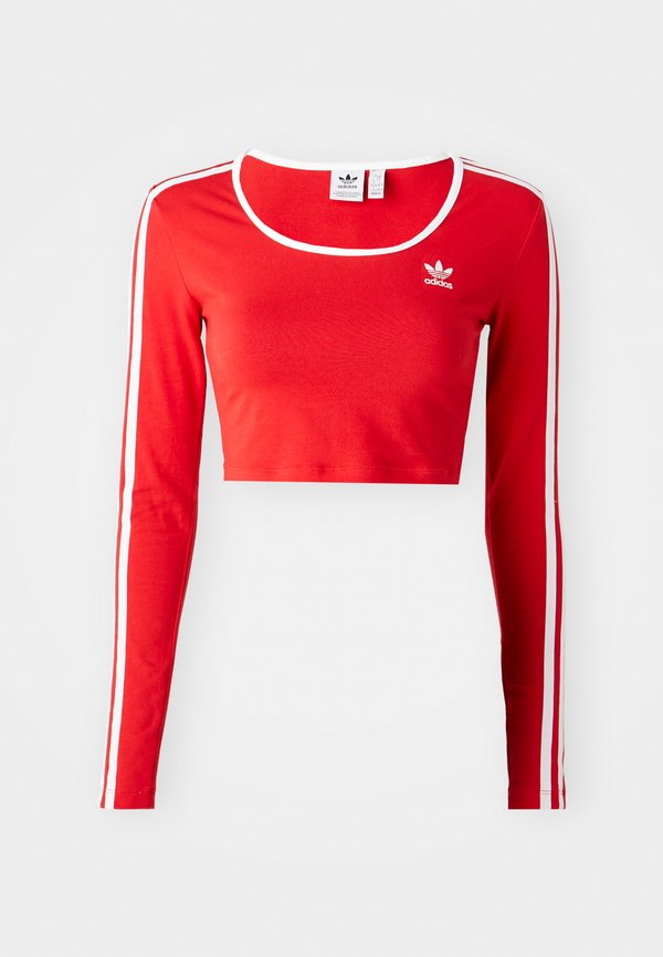 ADICOLOR 3-STRIPES LONG SLEEVE CROP LONG-SLEEVE - Long sleeved top - better scarlet4