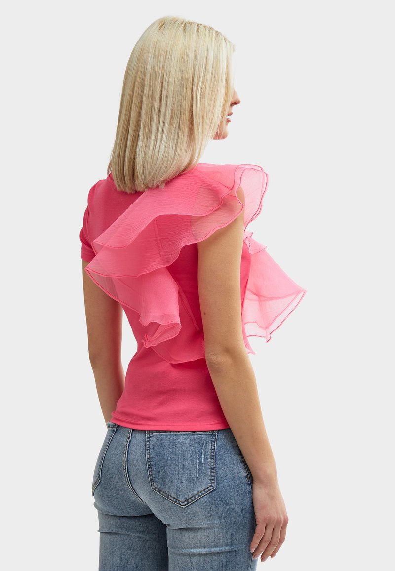 Damen T-Shirts | INFLUENCER ORGANZA RUFFLE T-Shirt basic orchid/pink - JK35972 Damen T-Shirts | INFLUENCER ORGANZA RUFFLE T-Shirt basic orchid/pink - JK35972
