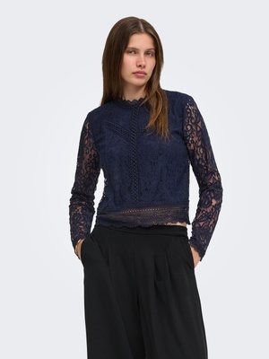 ONLY, ONLNEW KARO LS LACE TOP WVN - Blouse - night sky