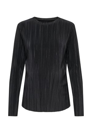 OLMRAVENNA O-NECK PLISSE - Topper langermet - black