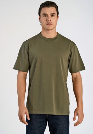 Lindbergh, O-NECK TEE OVERSIZE S/S - T-Shirt basic - dusty army