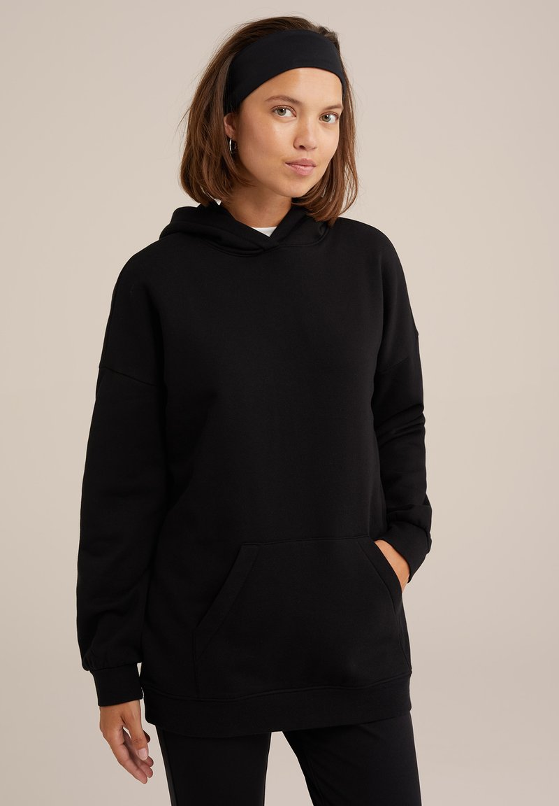 WE Fashion Pulover s kapuco - black