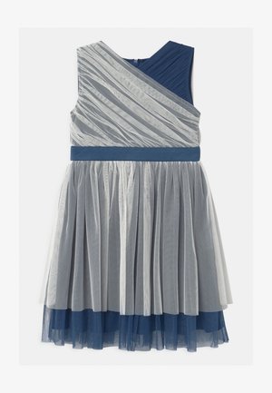 CONTRAST WITH WAISTBAND - Vestido de cóctel - ivory/indigo