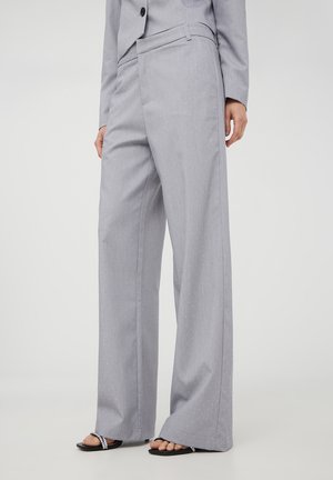 Terranova WIDE-LEG WITH RHINESTONES - Pantaloni - grigio melange