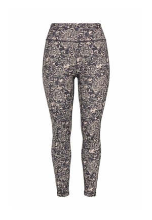 Ulla Popken, FLORAL PRINT PERFORMANCE LEGGINGS - Leggings - mahogany