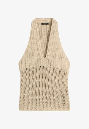 Massimo Dutti, COTTON-BLEND CROCHET KNIT TOP - Top - beige