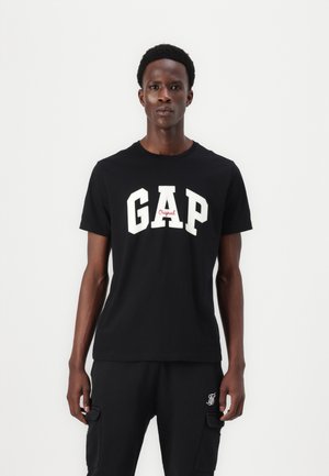 V LOGO ARCH - Print T-shirt - true black