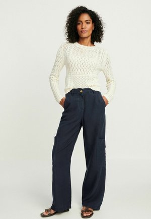 WIDE LEG - Pantalones - navy blue