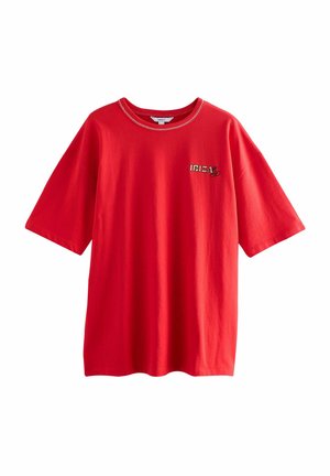 REGULAR FIT - FUN GRAPHIC TRIM DETAIL SHORT SLEEVE CREW NECK  - T-shirt med print - red ibiza cherry