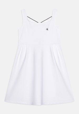 BACK LOGO FIT FLARE - Vestito di maglina - bright white