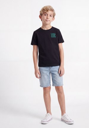Friboo by Zalando, 3 PACK  - Μπλουζάκι με στάμπα - black/dark green/mottled grey