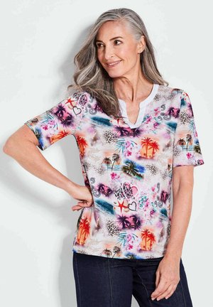 T-shirt print - white patterned