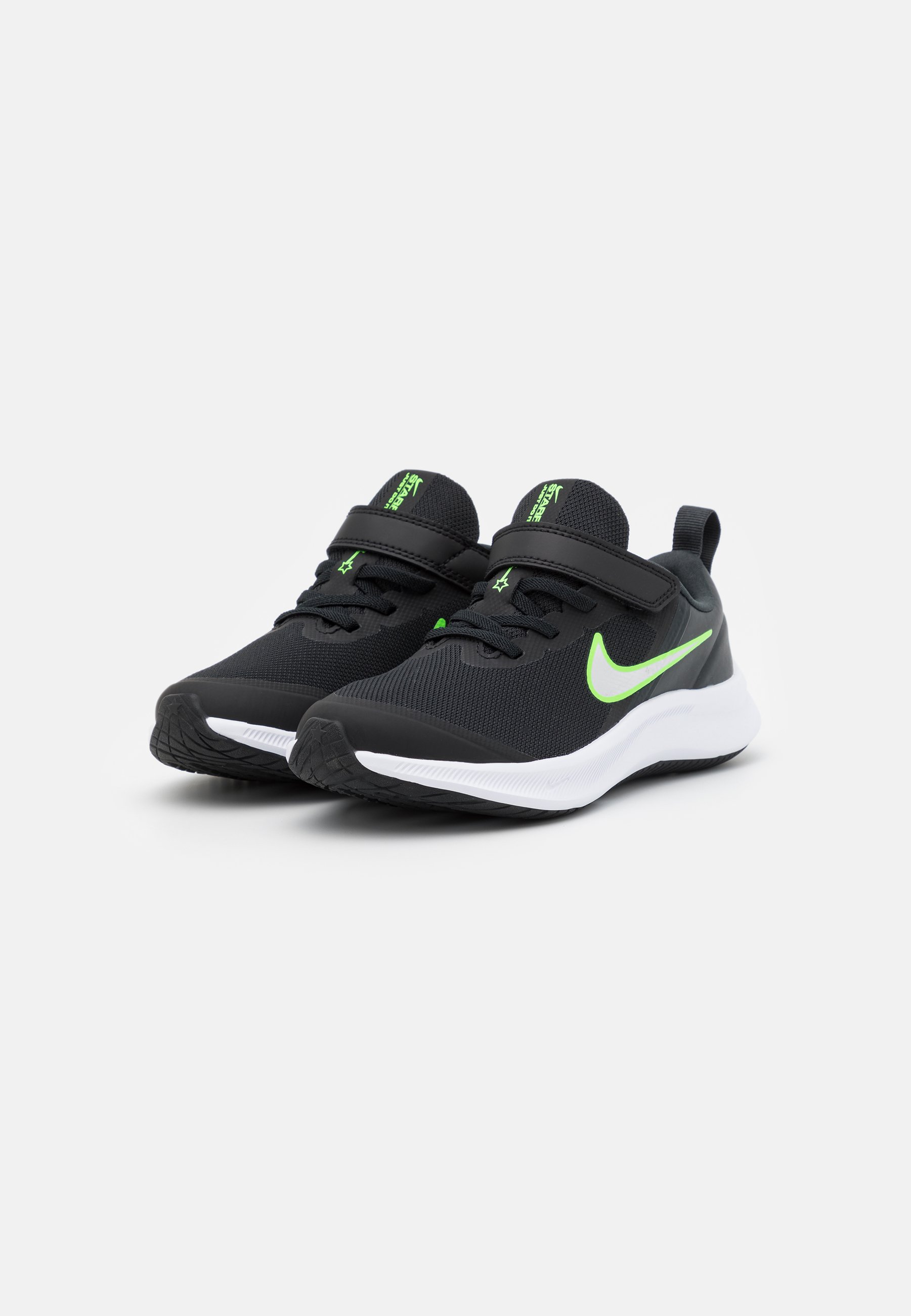 Nike Performance STAR RUNNER 3 UNISEX - Zapatillas de running neutras -  black/chrome/dark smoke grey/green strike/negro - Zalando.es