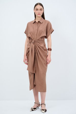 BELTED - Shirt dress - brown