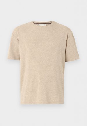 Pier One, TEXTURED RIB  TEE - Βασικό μπλουζάκι - beige