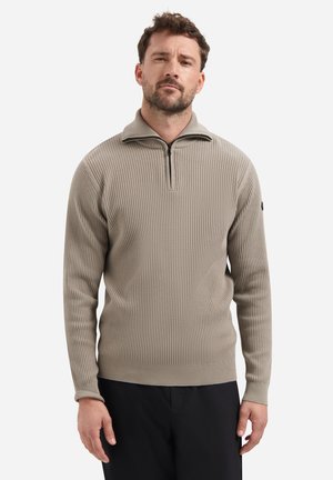 HIGH NECK ZIP - Trui - clay