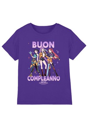 KPOP DEMON HUNTERS HUNTRIX HAPPY BIRTHDAY GRADIENT - T-Shirt print - purple