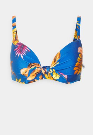 PARADISOLIGHTLY PADDED UNDERWIRED FRONT TIE - Bikini pezzo sopra - blue